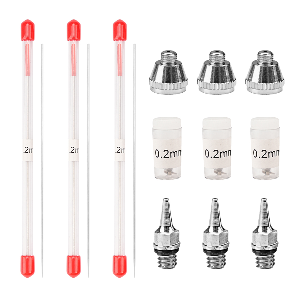 Airbrush Kit With Mini Compressor - Juego de 1/3 piezas de boquillas