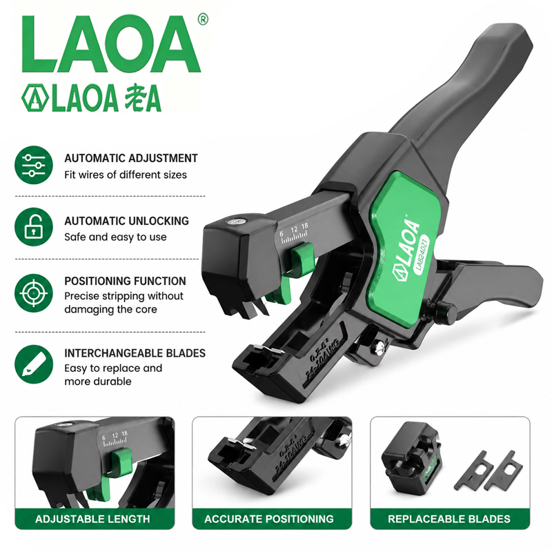 Automatic Wire Stripper Cutter - LAOA LA824021 Pelacables Automático 0.2‑6.0mm² Alicates