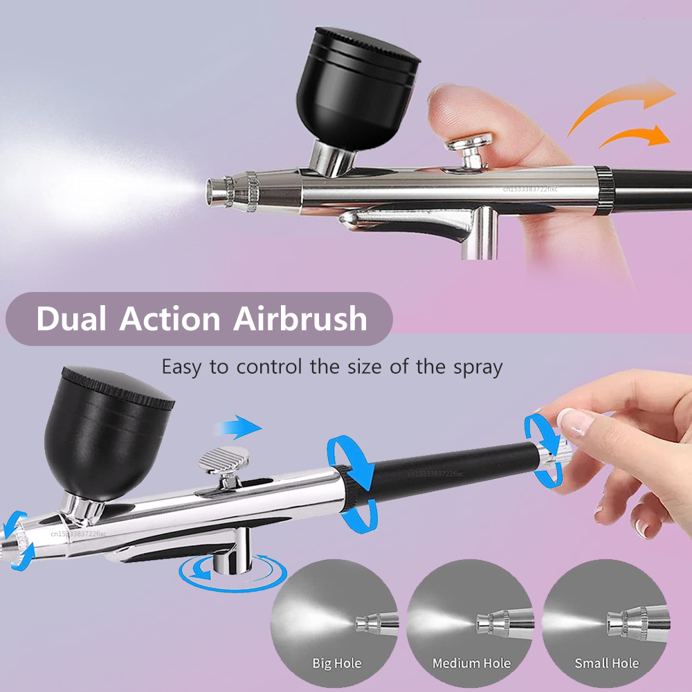 Airbrush Kit With Mini Compressor - Cabezal de pistola de aerógrafo de