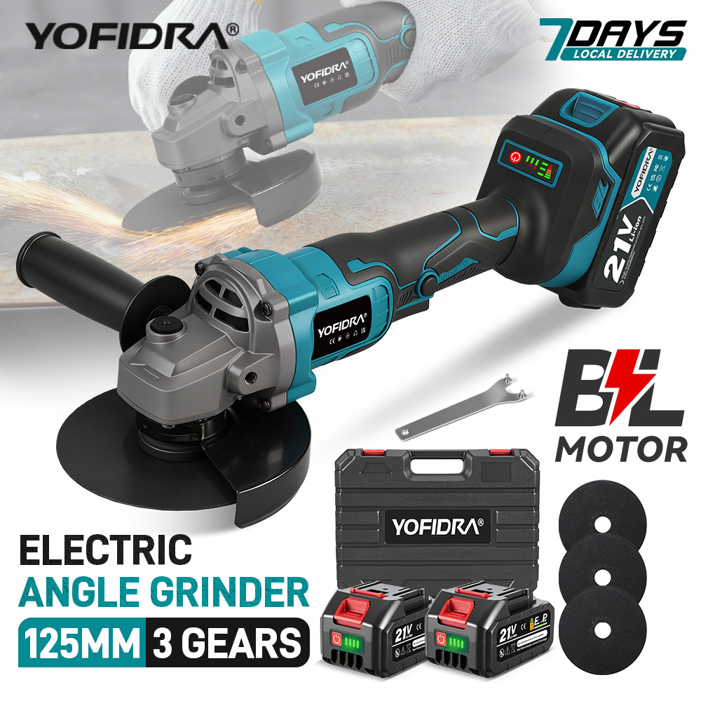 Brushless Angle Grinder Battery Powered - YOFIDRA-amoladora angular sin escobillas, 125mm, 3