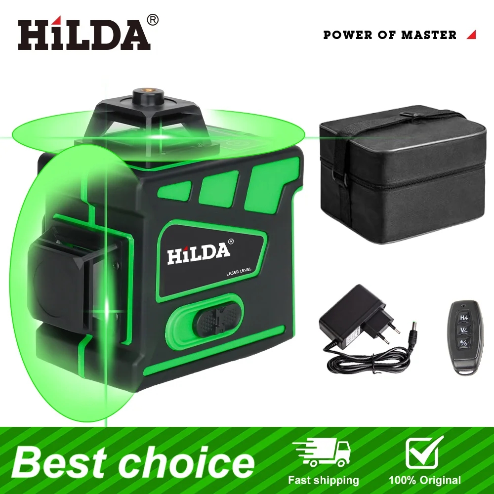 Laser Level 16 Lines 4D Green - Nivel Láser HILDA 16/12 Líneas, Super