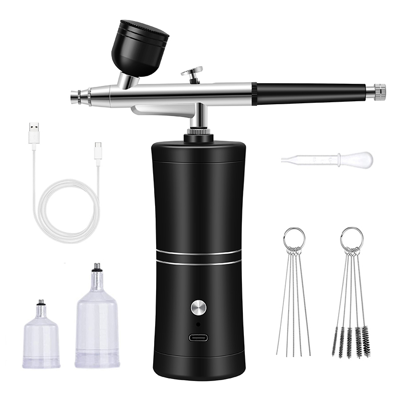 Airbrush Kit With Mini Compressor - Aerógrafo inalámbrico recargable portátil con compresor,