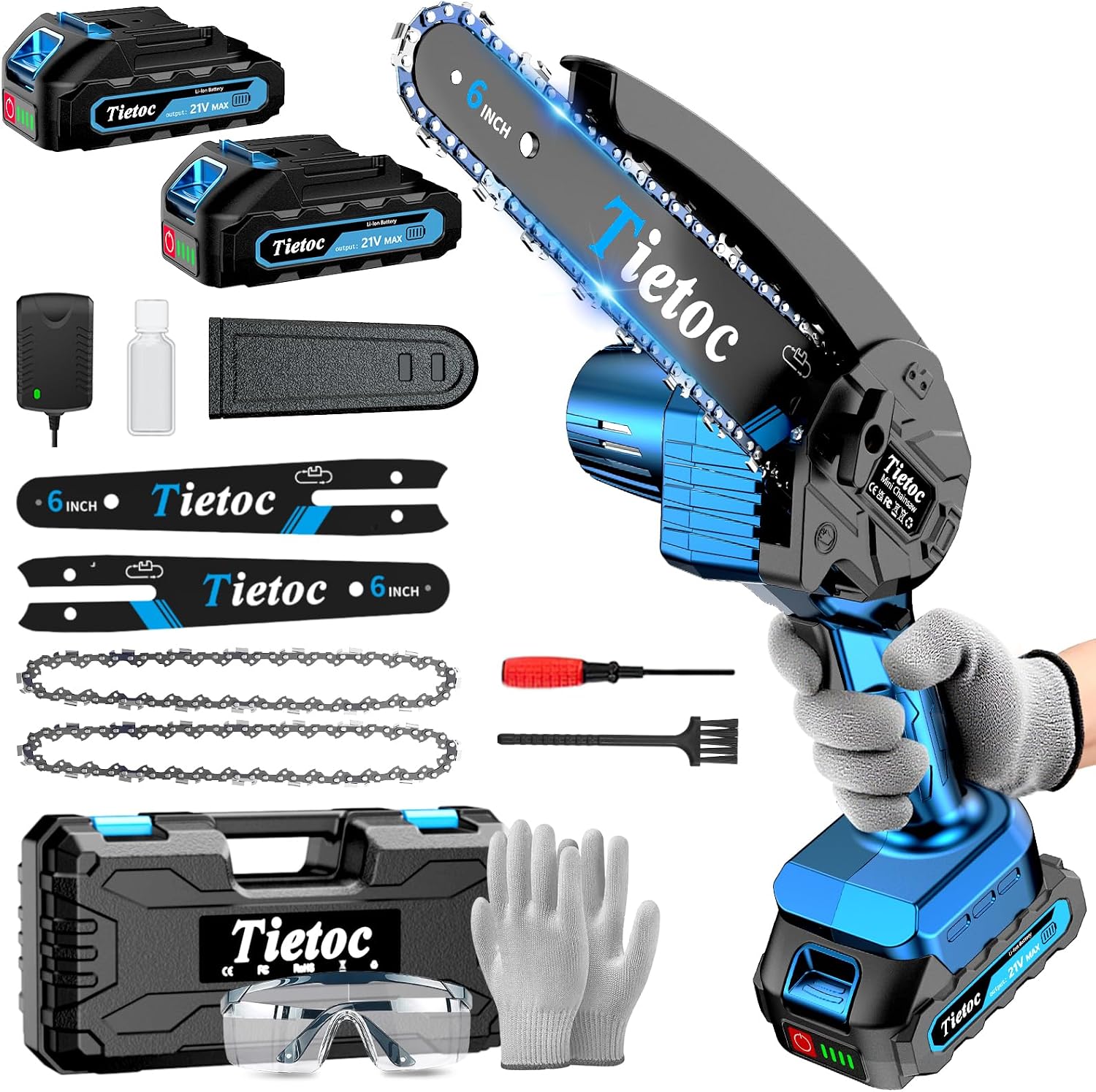 Mini Electric Chainsaw 6 Inch - Mini Motosierra, Motosierra Inalámbrica de 6