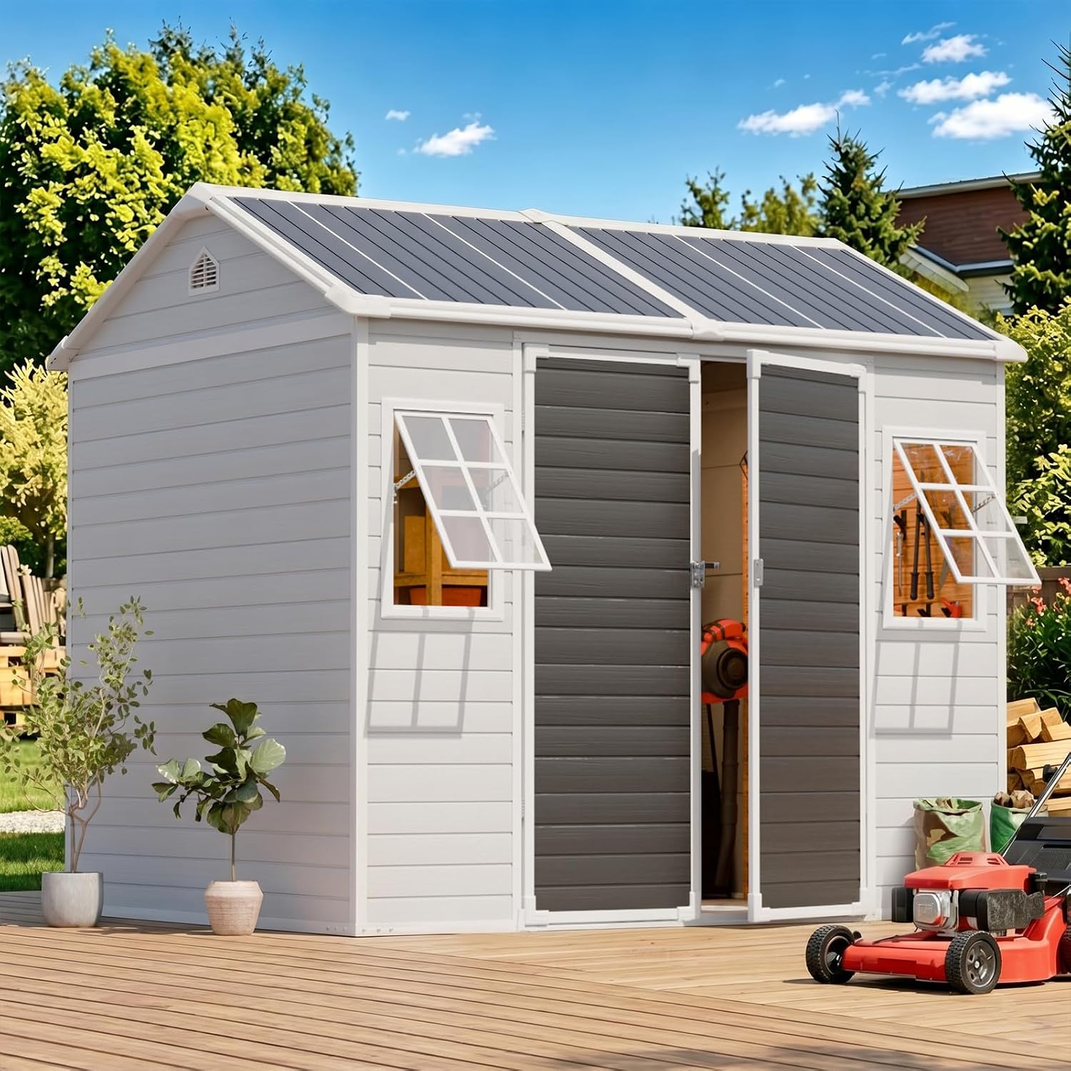 Caseta de Resina de 8x6 Pies c - Garden Tools reseña y precio