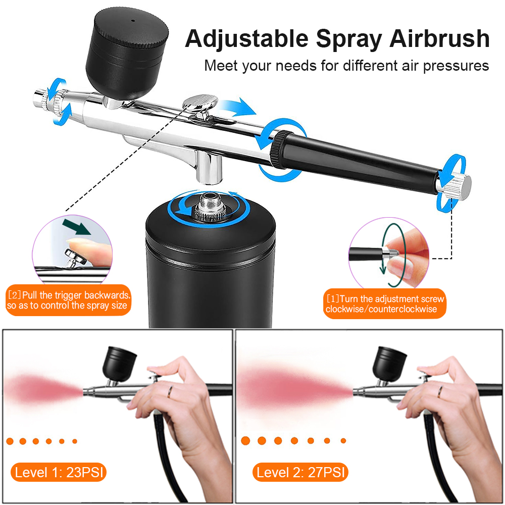Aerógrafo de pintura con compr - Airbrush Kit With Mini Compressor reseña y precio