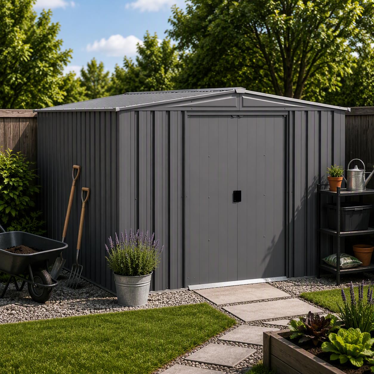 Caseta de Almacenamiento de Ac - Garden Tools reseña y precio
