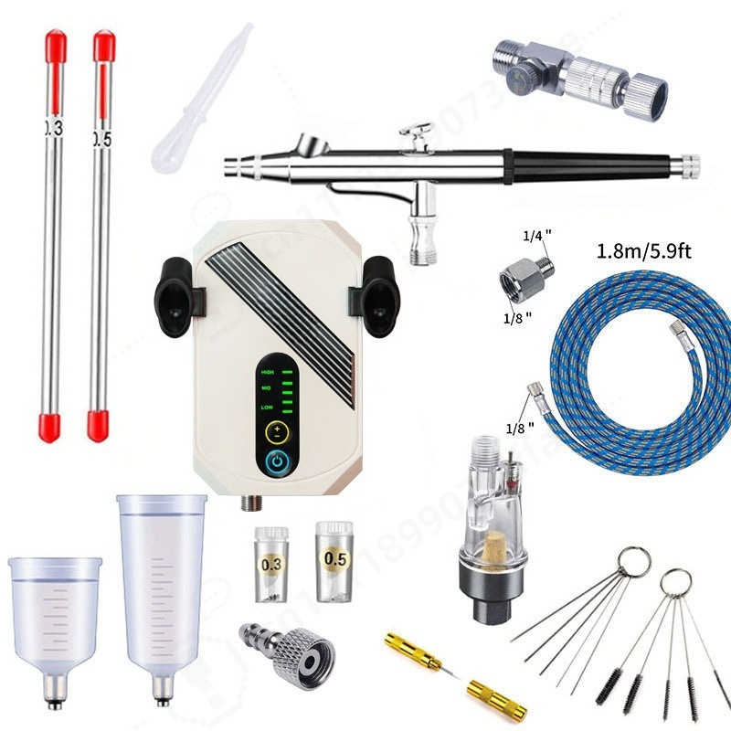 Kit de Compresor de Aerógrafo  - Airbrush Kit With Mini Compressor reseña y precio