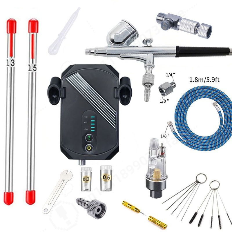 Kit de Compresor de Aerógrafo  - Airbrush Kit With Mini Compressor reseña y precio