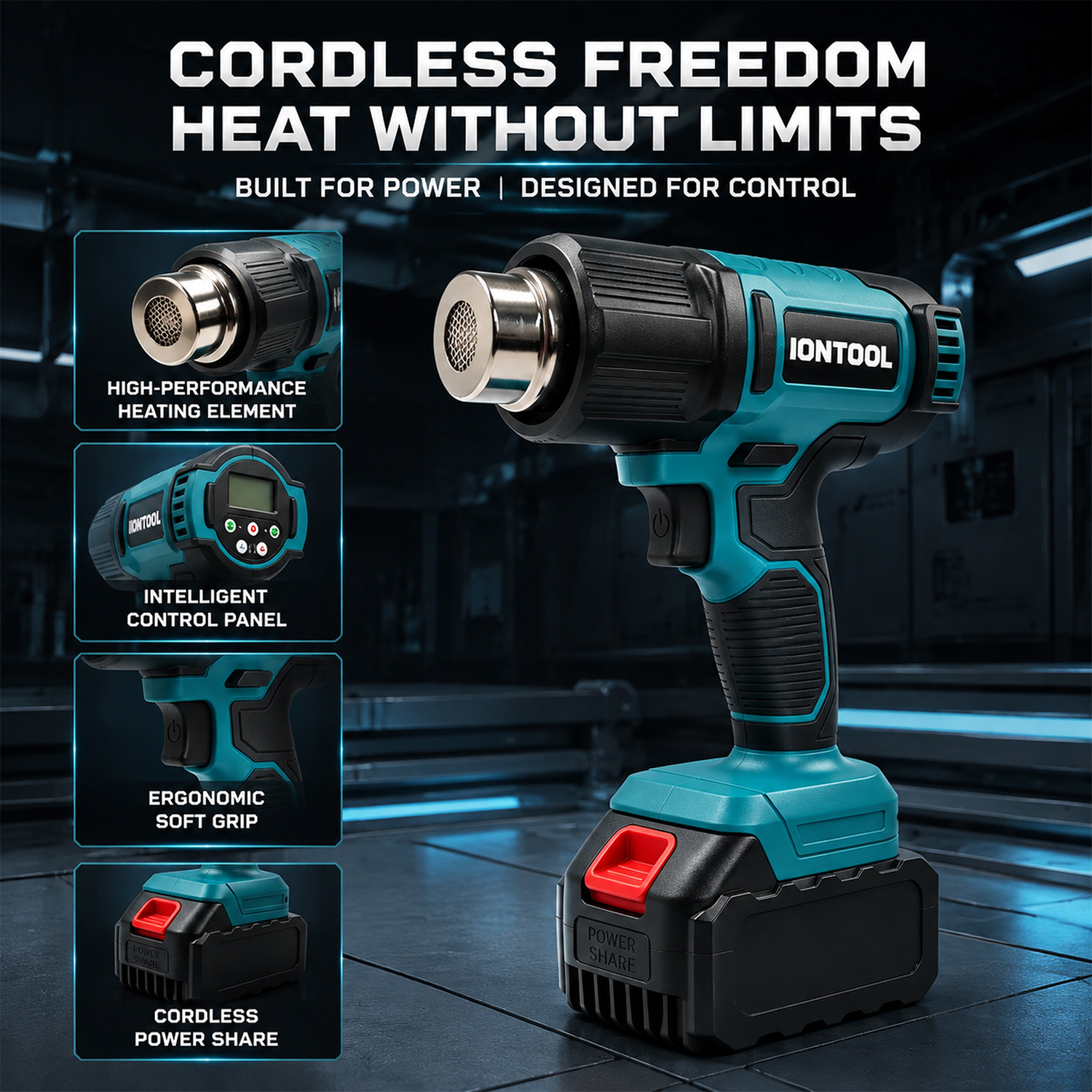 IONTOOL 550 ℃   Pistola de Cal - Cordless Heat Gun For Shrink Tubing reseña y precio