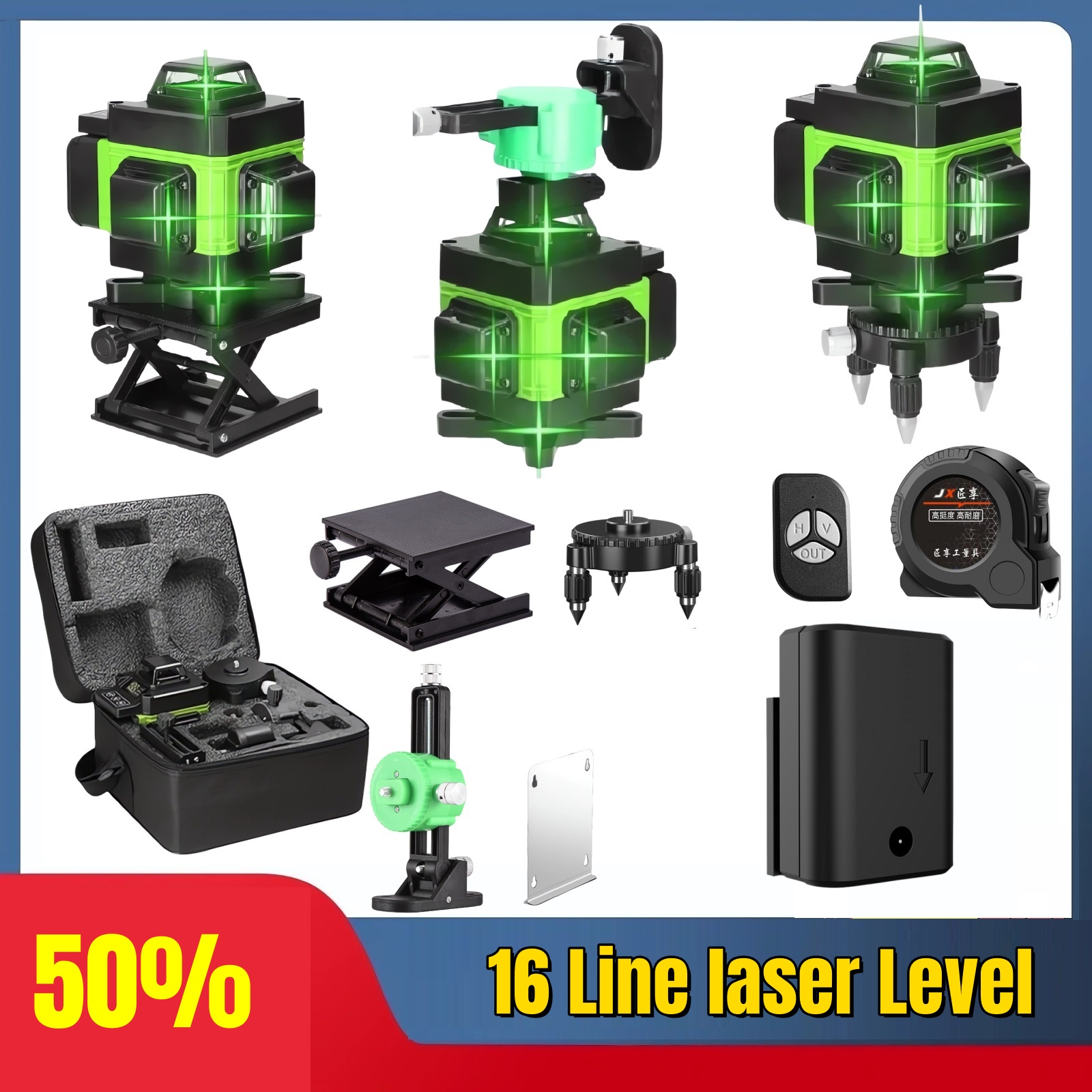 4D 16 Líneas Profesional 360 ° - Laser Level 16 Lines 4D Green reseña y precio
