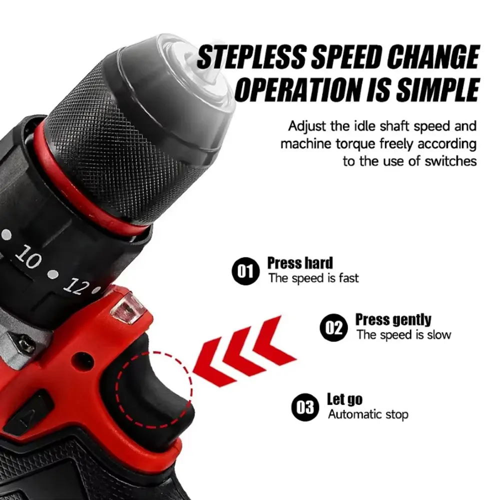 Taladro de impacto eléctrico s - Brushless Cordless Electric Drill 18V reseña y precio