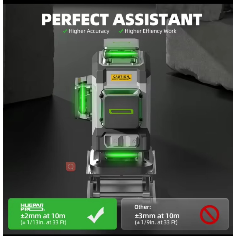 Huepar 2024 Nuevo diseño 4D 16 - Laser Level 16 Lines 4D Green reseña y precio